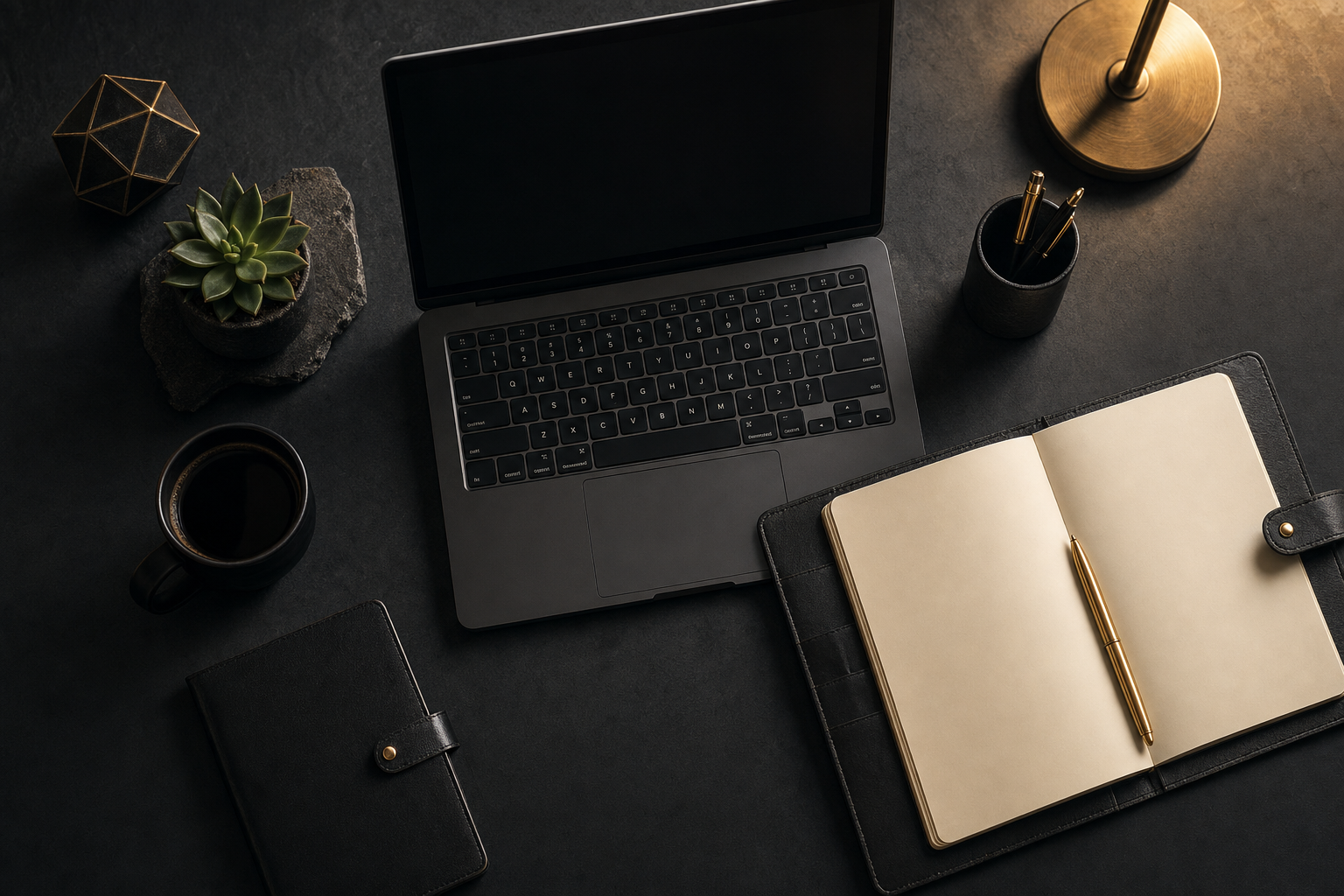 Organized workspace with laptop and notepad representing professional transaction coordinating